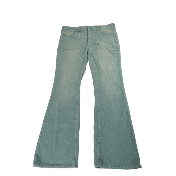 Anthropologie Pilcro The Icon Mint Green Flare Corduroy Jeans Sz 32 #1416 - Picture 1 of 7